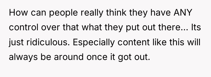 How can people really think they have ANY control over...