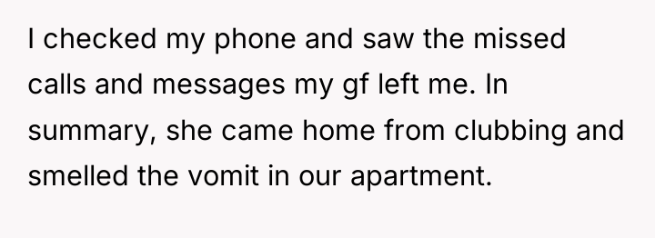 I checked my phone and saw the missed calls and...