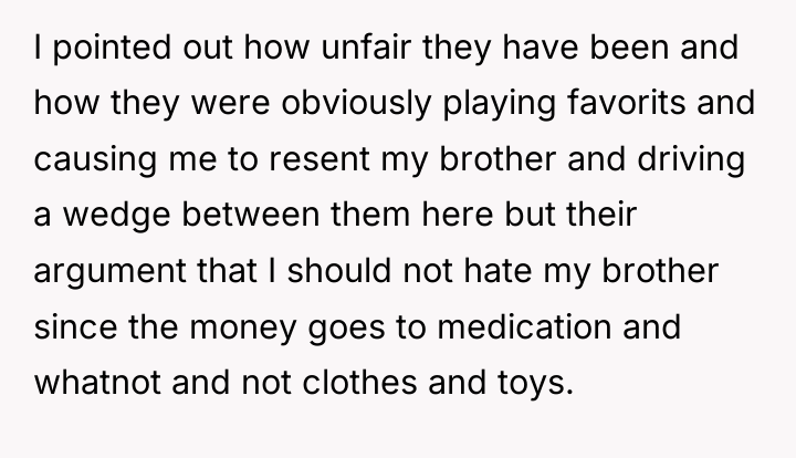 I pointed out how unfair they have been and how...