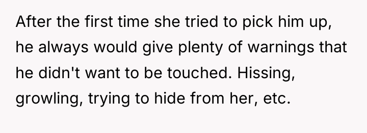 After the first time she tried to pick him up,...