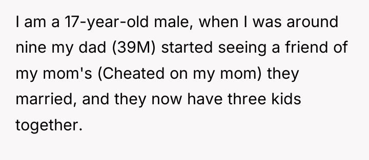 I am a 17-year-old male, when I was around nine...