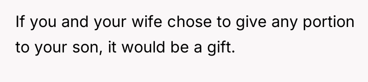 If you and your wife chose to give any portion...