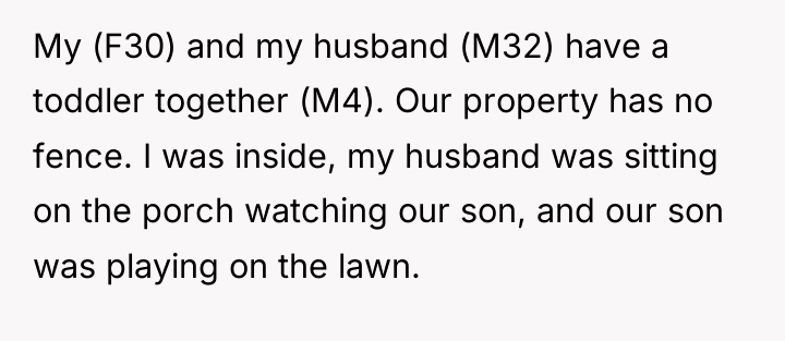 My (F30) and my husband (M32) have a toddler together...