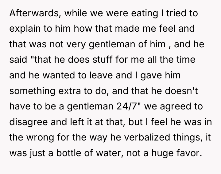 Afterwards, while we were eating I tried to explain to...
