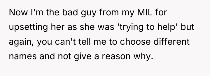 Now I'm the bad guy from my MIL for upsetting...
