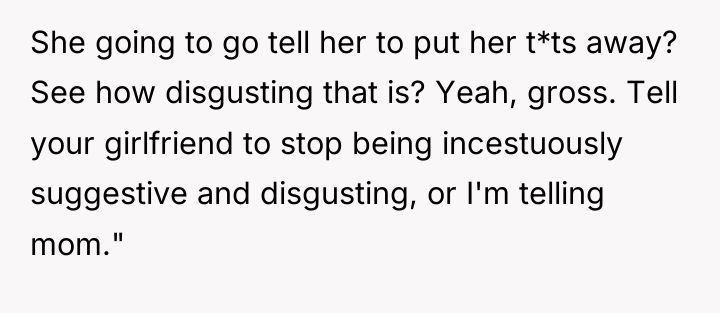 She going to go tell her to put her t*ts...