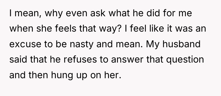 I mean, why even ask what he did for me...