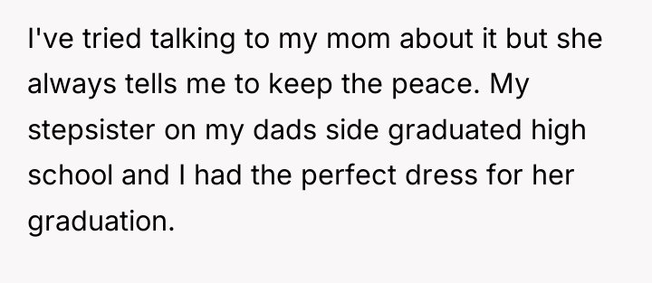 I've tried talking to my mom about it but she...