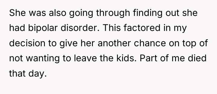 She was also going through finding out she had bipolar...