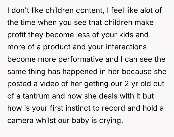 I don't like children content, I feel like alot of...