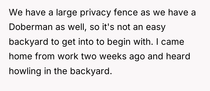 We have a large privacy fence as we have a...