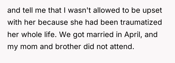 and tell me that I wasn't allowed to be upset...
