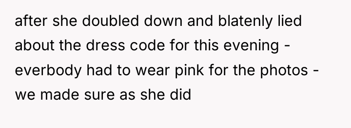after she doubled down and blatenly lied about the dress...