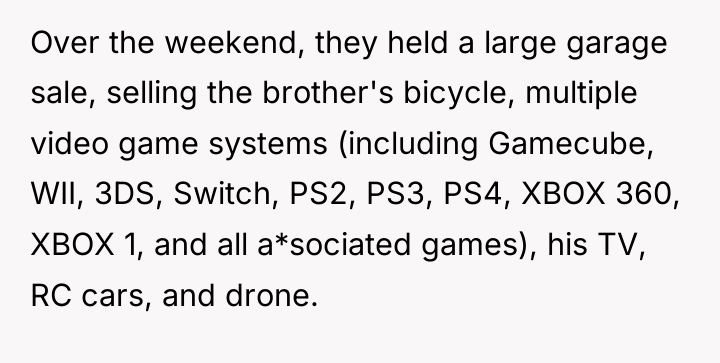 Over the weekend, they held a large garage sale, selling...