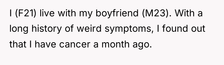 I (F21) live with my boyfriend (M23). With a long...