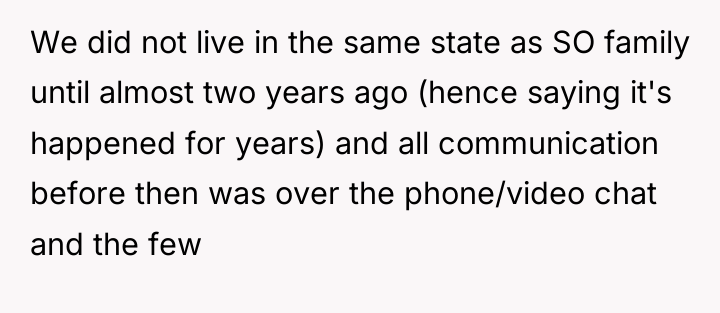 We did not live in the same state as SO...