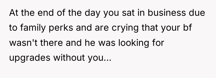 At the end of the day you sat in business...