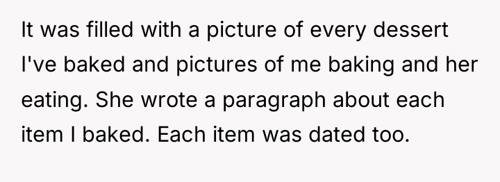 It was filled with a picture of every dessert I've...