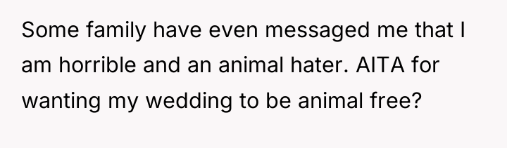 Some family have even messaged me that I am horrible...