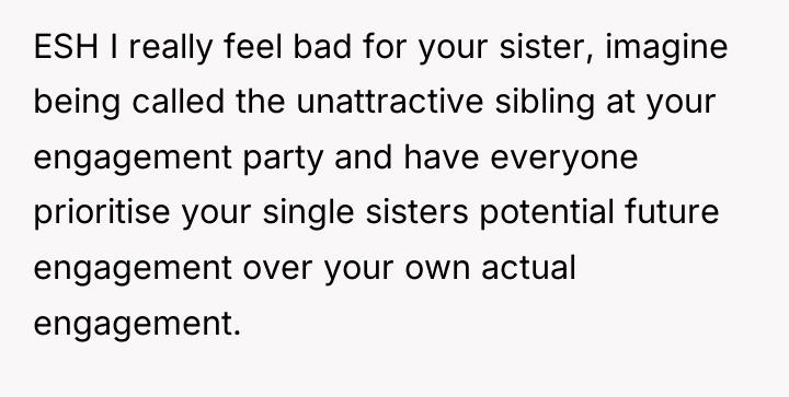 ESH I really feel bad for your sister, imagine being...