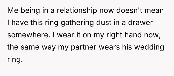 Me being in a relationship now doesn't mean I have...