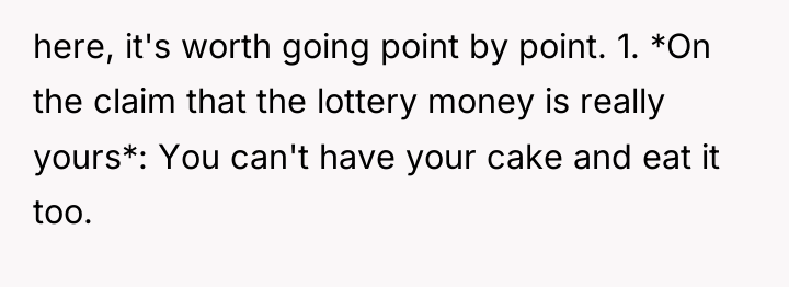 here, it's worth going point by point. 1. *On the...