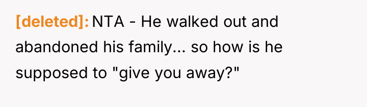 [deleted] NTA - He walked out and abandoned his family......