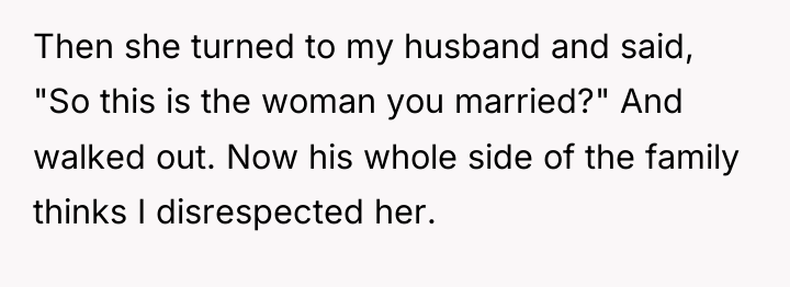 Then she turned to my husband and said, "So this...