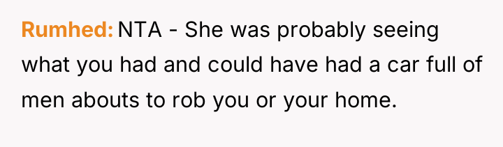 Rumhed NTA - She was probably seeing what you had...
