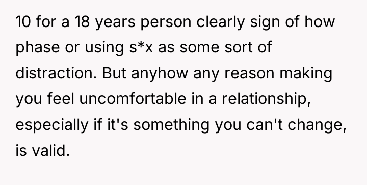 10 for a 18 years person clearly sign of how...