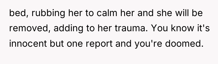 bed, rubbing her to calm her and she will be...