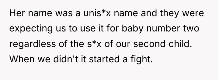 Her name was a unis*x name and they were expecting...
