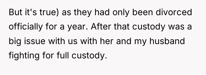 But it's true) as they had only been divorced officially...