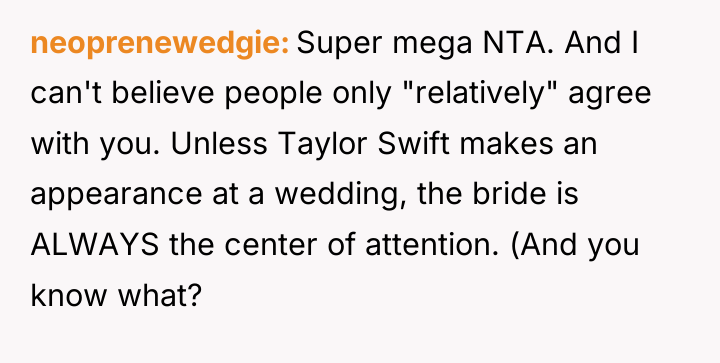 neoprenewedgie Super mega NTA. And I can't believe people only...