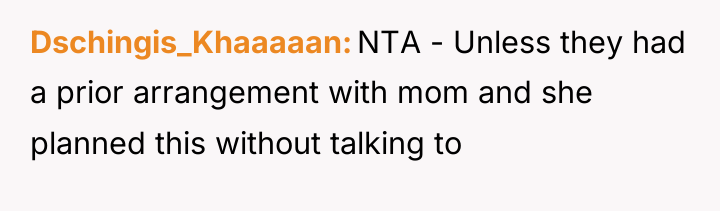 Dschingis_Khaaaaan NTA - Unless they had a prior arrangement with...
