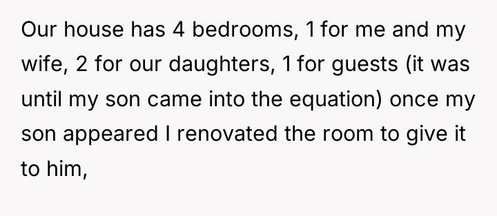 Our house has 4 bedrooms, 1 for me and my...