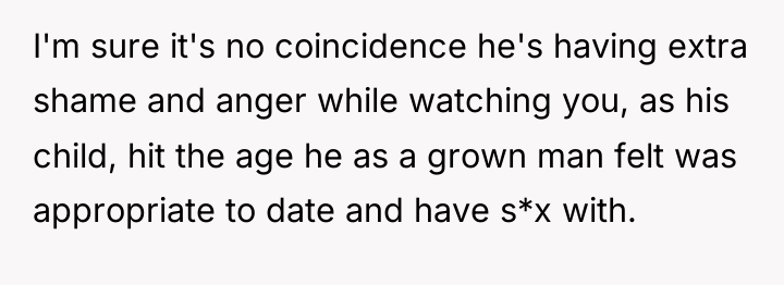 I'm sure it's no coincidence he's having extra shame and...