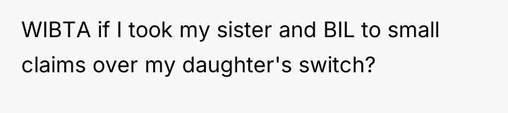 WIBTA if I took my sister and BIL to small...