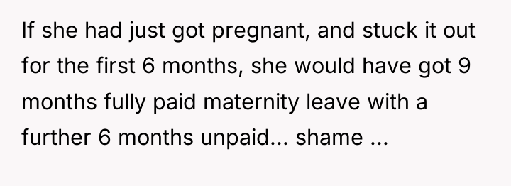 If she had just got pregnant, and stuck it out...