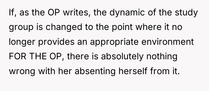 If, as the OP writes, the dynamic of the study...