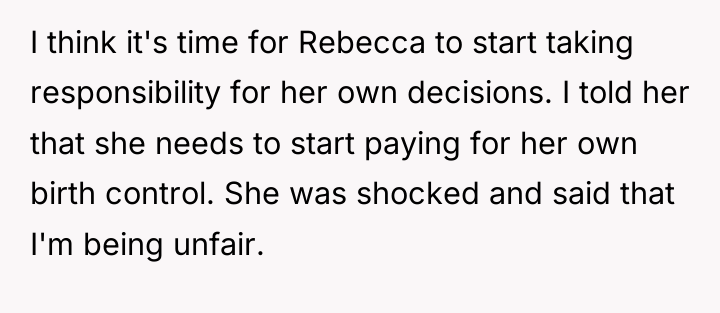 I think it's time for Rebecca to start taking responsibility...