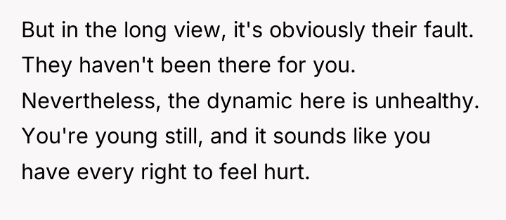 But in the long view, it's obviously their fault. They...