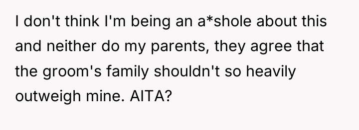 I don't think I'm being an a*shole about this and...