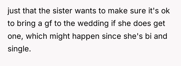 just that the sister wants to make sure it's ok...