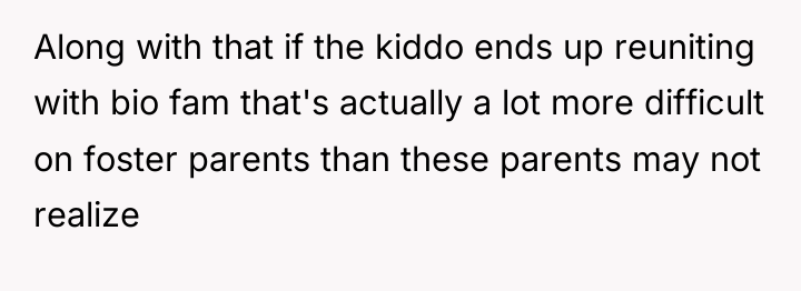 Along with that if the kiddo ends up reuniting with...