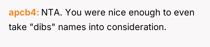 apcb4 NTA. You were nice enough to even take "dibs"...