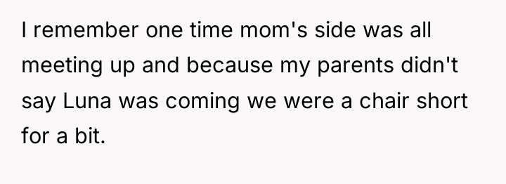 I remember one time mom's side was all meeting up...