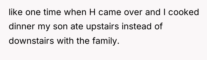 like one time when H came over and I cooked...