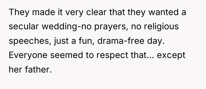 They made it very clear that they wanted a secular...