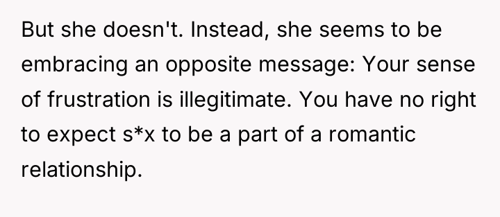 But she doesn't. Instead, she seems to be embracing an...